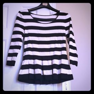 White House Black Market Striped Peplum Sweater